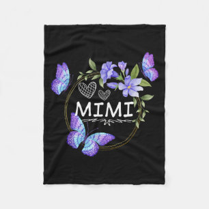 Mimi Shirt For Women With Butterflies Mother's Day Fleece Blanket