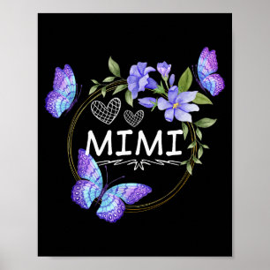 Mimi Shirt For Women With Butterflies Mother's Day Poster