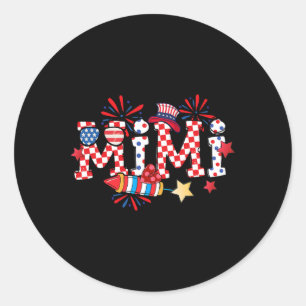 Mimi Sungles Usa Flag Fireworks Patriotic 4th Of J Classic Round Sticker