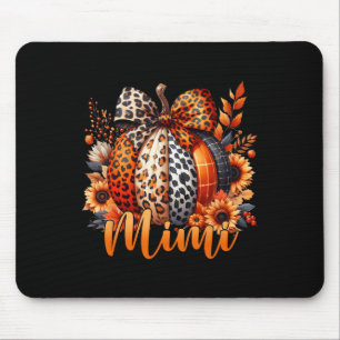 Mimi Thanksgiving Leopard Pumpkin Sunflower Coquet Mouse Pad