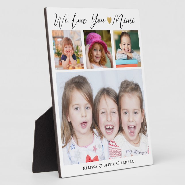 Mimi We Love You Grandchildren  4 Photo Collage   Plaque (Side)