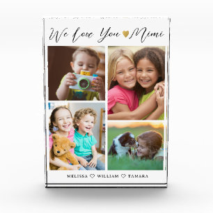 Mimi We Love You Grandkids 4 Photo Collage Block