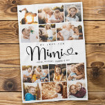 Mimi We Love you Hearts Modern Photo Collage Kitchen Towel<br><div class="desc">We love you Mimi! Cute, modern custom family photo collage kitchen towel to show grandma how much she's loved. We love this hand lettered script design with heart flourishes, making this a heartfelt keepsake gift for a beloved grandparent. Personalize with 12 favourite pictures and your personal message and names. Available...</div>