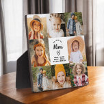 Mimi We Love You Hearts Modern Photo Collage Plaque<br><div class="desc">The Mimi We Love You Heart Modern Photo Collage Plaque is a touching and personalized gift that showcases your love for your grandmother. This beautifully designed plaque features a heart-shaped photo collage, allowing you to add your favourite family pictures in a modern and stylish layout. The heartfelt "We Love You,...</div>