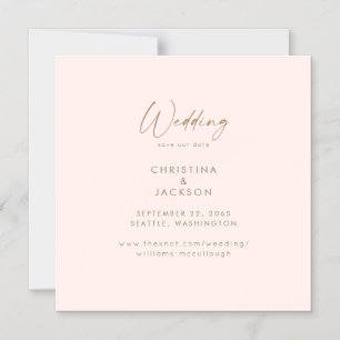 Mimimalist Blush Modern Wedding Save the Date Magnetic Invitation