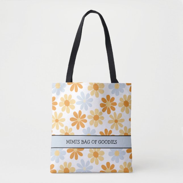 Mimi's Bag of Goodies Boho Daisy tote bag (Front)