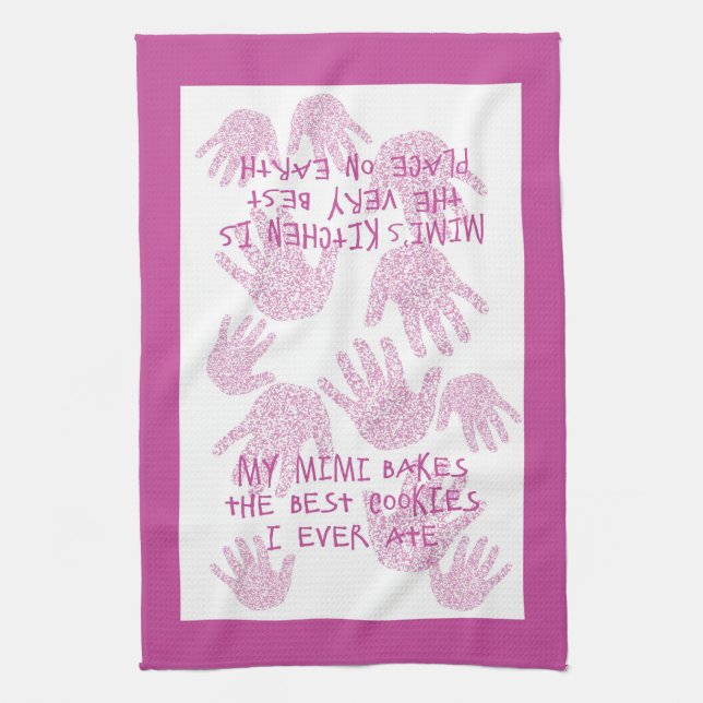 Mimi's kitchen Orchid Purple Grandmother gift Kitchen Towel (Vertical)