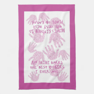 Mimi's kitchen Orchid Purple Grandmother gift Towel