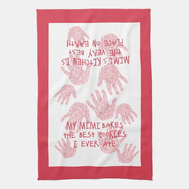 Mimi's kitchen Red  Grandmother gift Towel (Vertical)