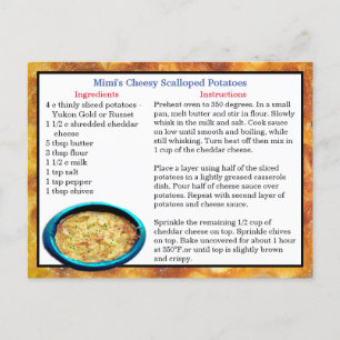 Mimi's Scalloped Potatoes Recipe Card Personalized