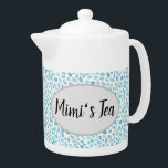 Mimi's Tea Sea Glass Coastal Pattern Teapot<br><div class="desc">Enjoy our Mimi's tea seagrass coastal pattern teapot.</div>