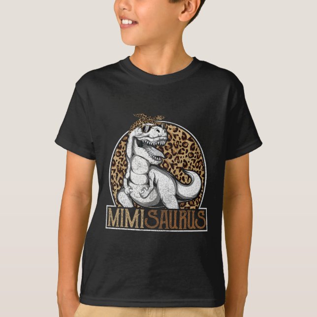 Mimisaurus Dinosaur Mimi Leopard Shirt  (Front)