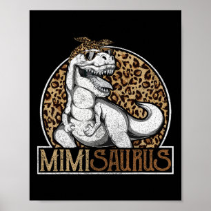 Mimisaurus Dinosaur Mimi Leopard Shirt Poster