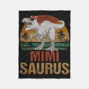 Mimisaurus T Rex Dinosaur Mimi Saurus Mother's Day Fleece Blanket