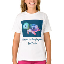 Mimme mauve et verte La T-shirt tortue de mer