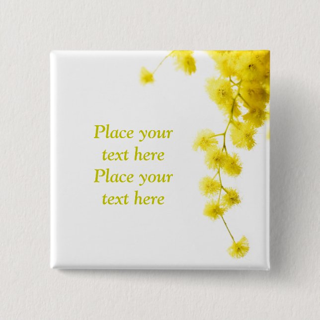 Mimosa 2 Inch Square Button (Front)