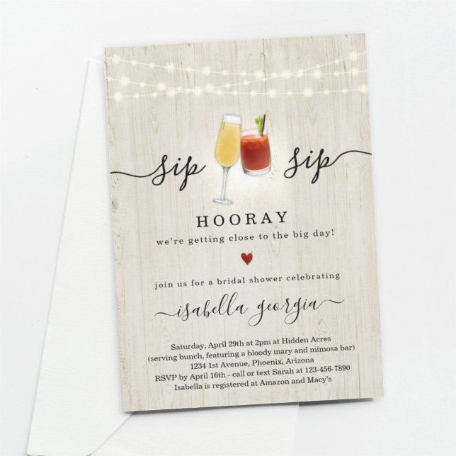 Mimosa and Bloody Mary Bridal Shower Invitation (Creator Uploaded)