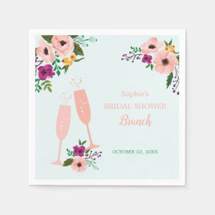 Mimosa and Flowers Brunch and Bubbly Bridal Shower Napkin