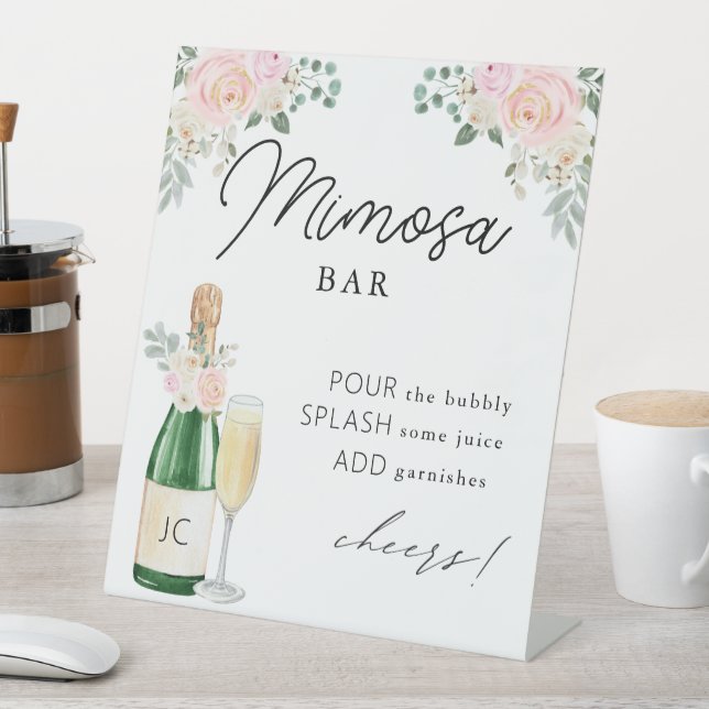 Mimosa Bar Bridal Shower Pedestal Sign (In SItu)
