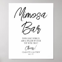 Mimosa Bar Cheers Modern Handwritten Black Script