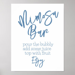 Mimosa Bar Dusty Blue Poster