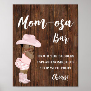 Mimosa Bar Momosa Bar AA Cowgirl Baby Shower Sign