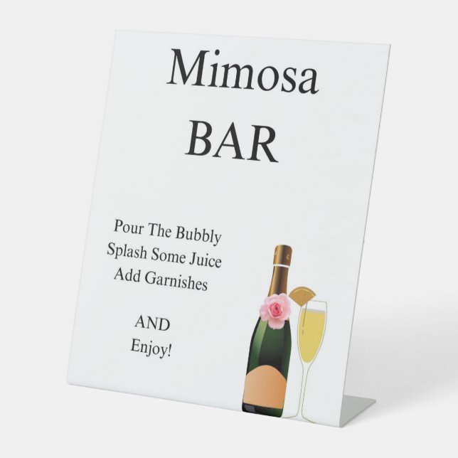 mimosa bar pedestal sign for bridal shower/wedding (Front)