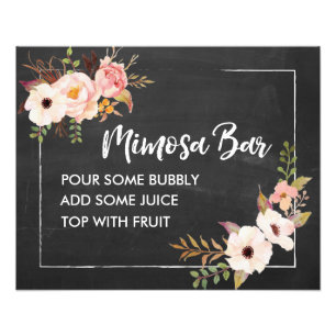 Mimosa Bar Rustic Floral Chalkboard Wedding Sign