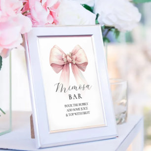 Mimosa Bar Shes Tying The Knot Bridal Shower Pedestal Sign