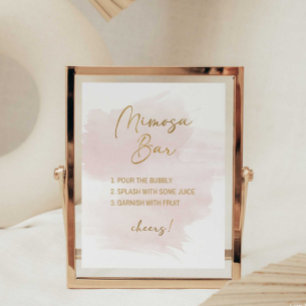 Mimosa Bar Shower Sign Watercolor Blush & Gold