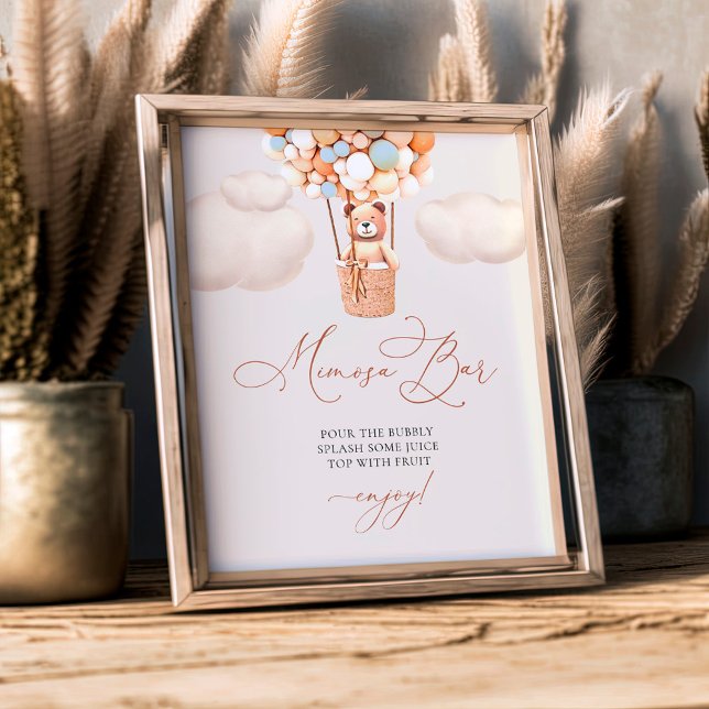 Mimosa Bar Sign Bear Baby Shower with Balloons (Creator Uploaded)