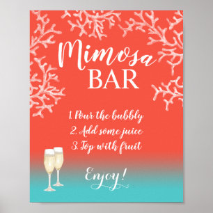 Mimosa Bar Sign Tropical Beach Coral Reef
