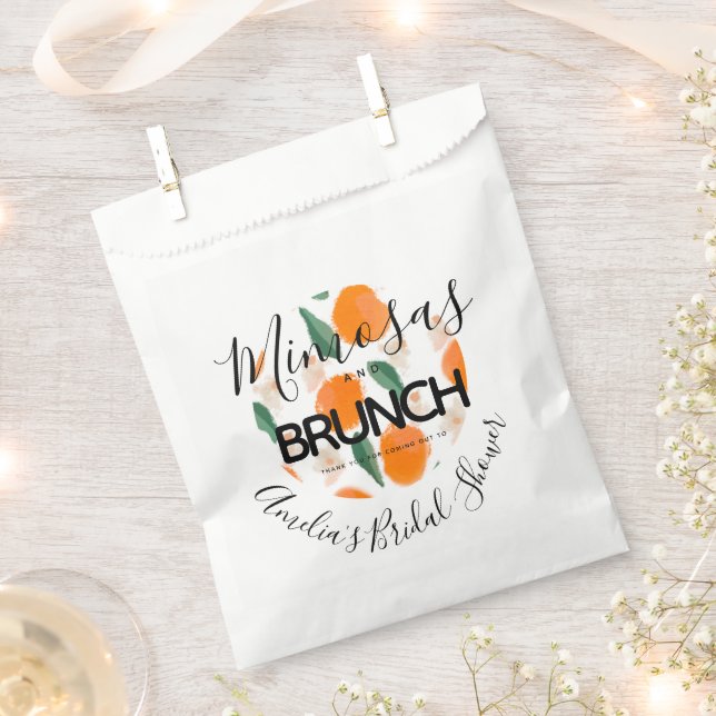Mimosa Brunch Hand Drawn  Bridal Shower     Favour Bag (Clipped)