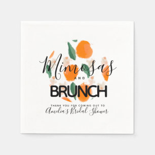 Mimosa Brunch Hand Drawn  Bridal Shower    Napkin
