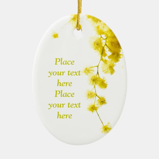 Mimosa Ceramic Ornament (Front)