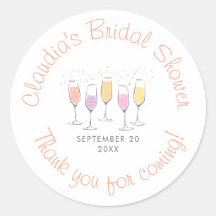 Mimosa Champagne Bellini Bridal Shower Classic Round Sticker