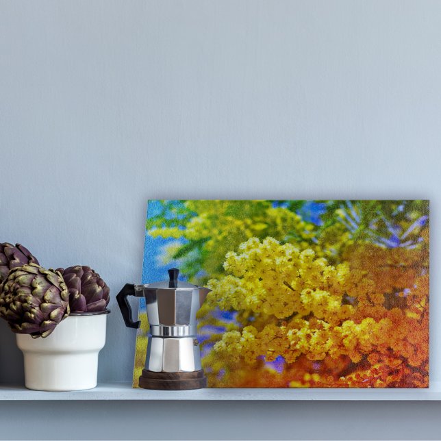 Mimosa cutting board with surrealist colours (Creator Uploaded)