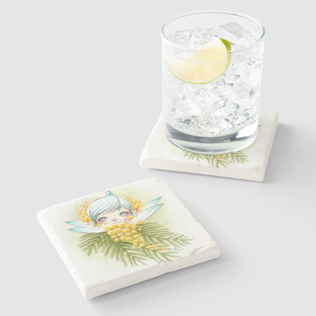 mimosa fairy stone coaster (Side)