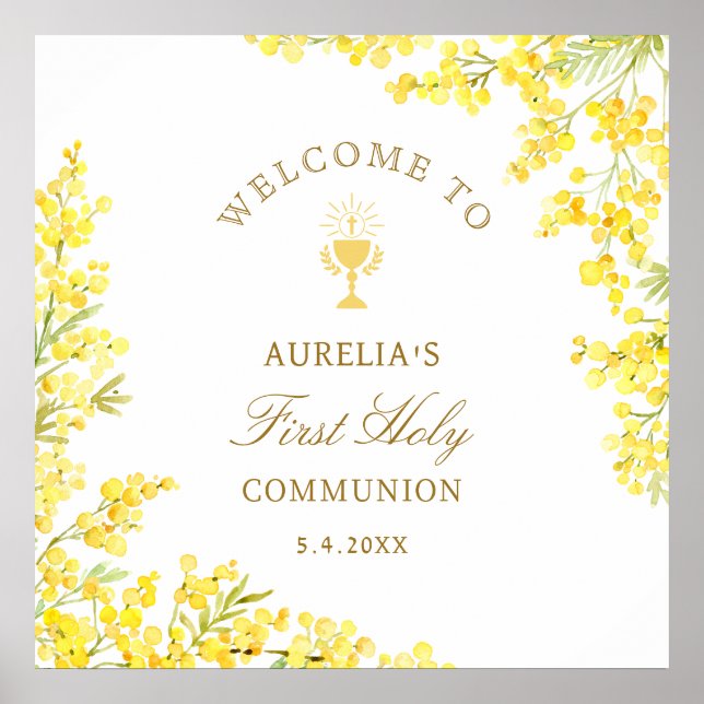 Mimosa First Communion Welcome Poster (Front)