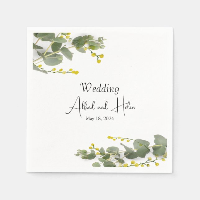 Mimosa flower minimalism napkin (Front)