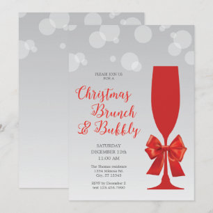 Mimosa Glass Christma Brunch et Bubbly Invitation