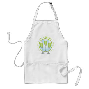 Mimosa Green Champagne Glasses Adult Apron