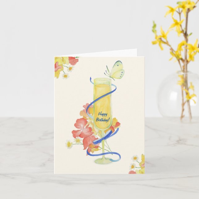 Mimosa_ Happy Birthday! Card (Yellow Flower)