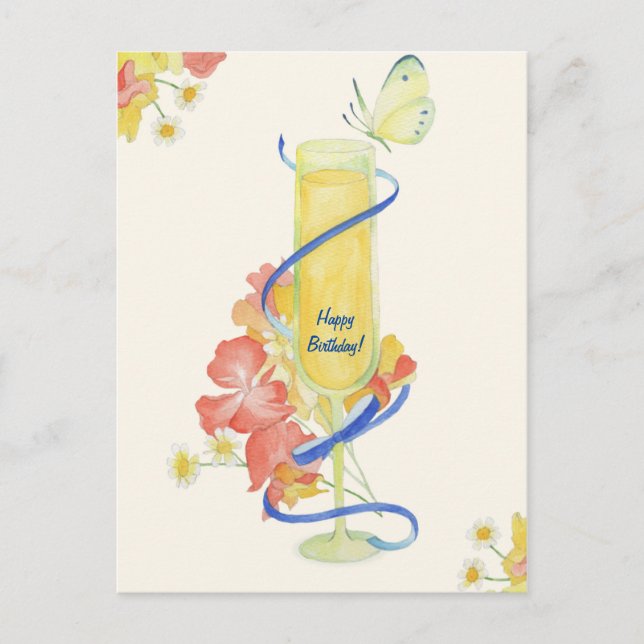 Mimosa_Happy Birthday ! Carte postale (Devant)