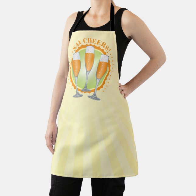 Mimosa Orange Champagne Glasses Apron (Insitu)