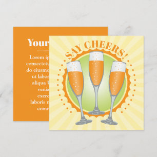 Mimosa Orange Champagne Glasses Invite Card