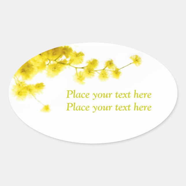 Mimosa Oval Sticker (Front)