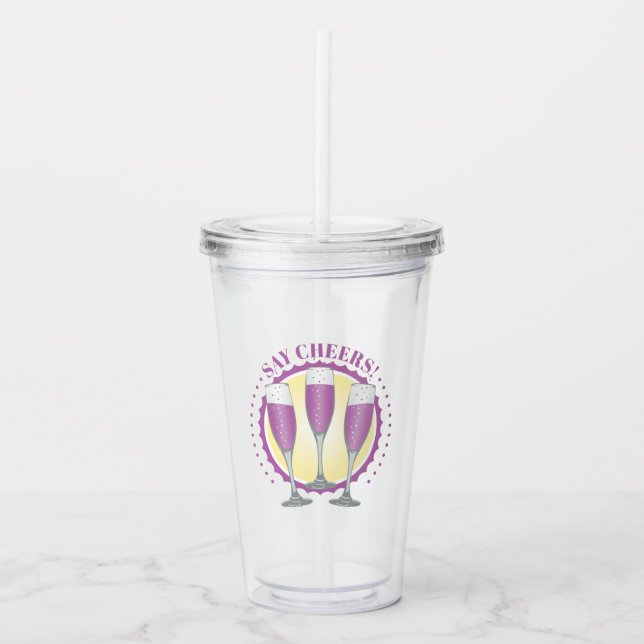 Mimosa Purple Champagne Glasses (Front)