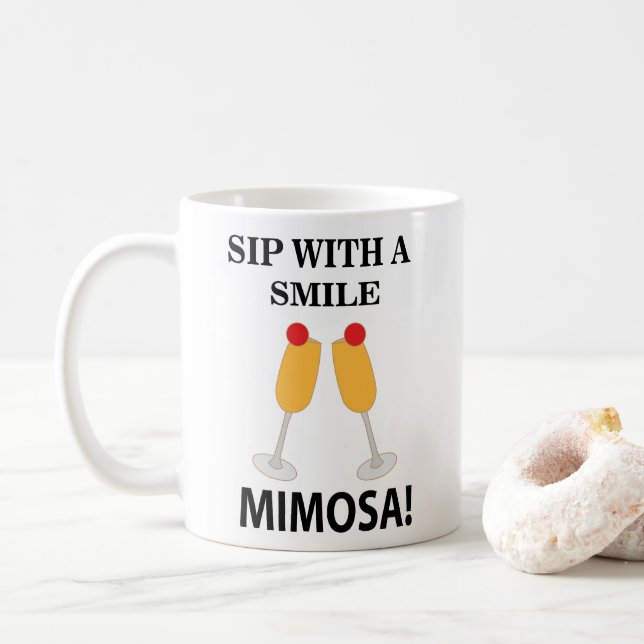Mimosa Sip With A Smile Mimosa Coffee Mug (With Donut)