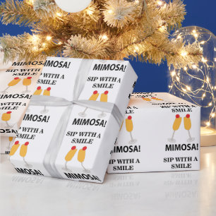Mimosa Sip With A Smile Mimosa Wrapping Paper
